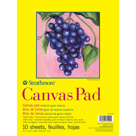 300 Series Canvas Pad, Tape Binding, 10 Sheet, 9x12 inch, 1 Count