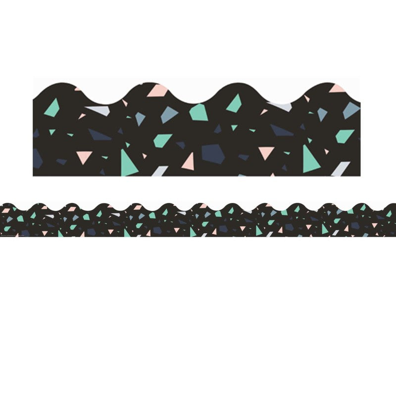 Simply Sassy Black Terrazzo Deco Trim&reg; Extra Wide Die Cut, 37 Feet