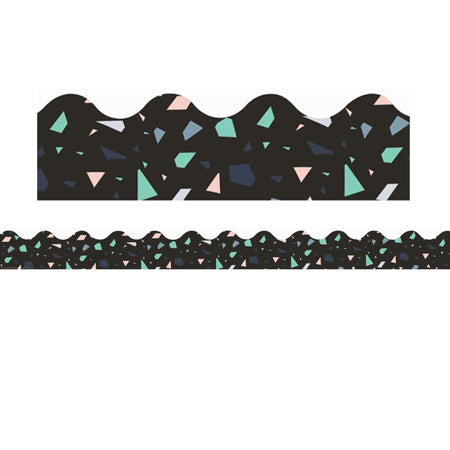 Simply Sassy Black Terrazzo Deco Trim&reg; Extra Wide Die Cut, 37 Feet