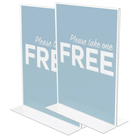 Classic Image&reg; Stand-Up Sign Holder, Portrait, Pack of 2