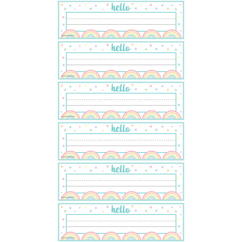 Pastel Pop Flat Name Plates, 36 Per Pack, 6 Packs