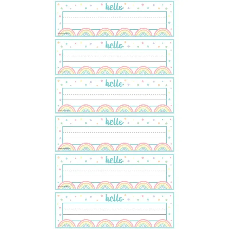 Pastel Pop Flat Name Plates, 36 Per Pack, 6 Packs