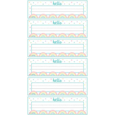 Pastel Pop Flat Name Plates, 36 Per Pack, 6 Packs