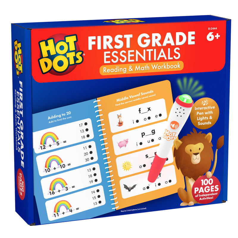 Hot Dots&reg; First Grade Essentials Reading & Math Workbook