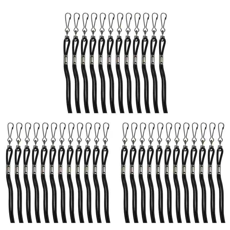 Lanyards, Black, Pack of 12 Per Pack, 3 Packs