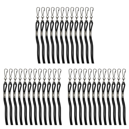 Lanyards, Black, Pack of 12 Per Pack, 3 Packs