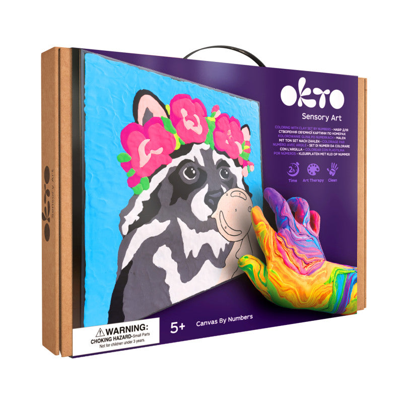 Clay-by-Number Raccoon Air-Dry Clay Art Kit