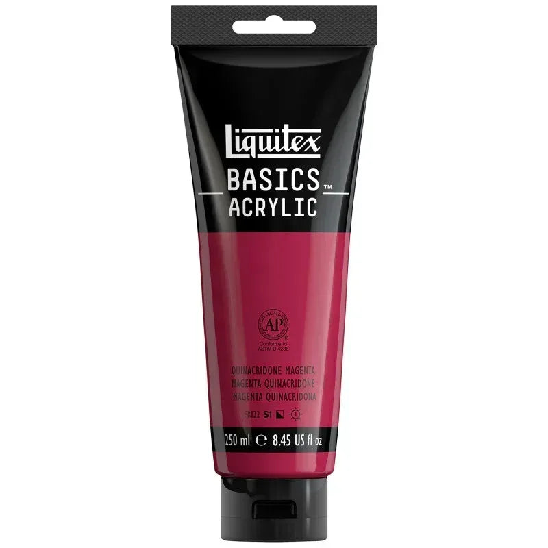 BASICS Acrylic Paint, 250 mL, Tube, Quinacridone Magenta
