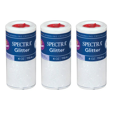 Arts & Crafts Glitter, Clear, 4 oz, Pack of 3