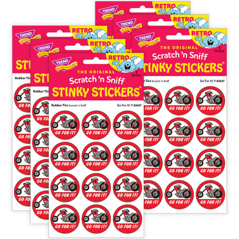 Go For It!/ Rubber Tire Scent Stickers, 24 Per Pack, 6 Packs