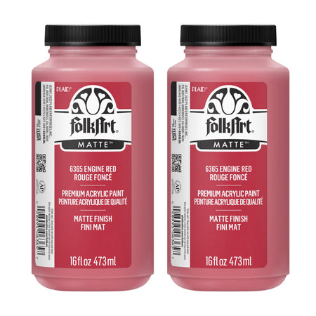 Acrylic Paint Matte, 16oz., Engine Red, Pack of 2