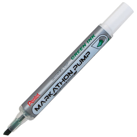 Markathon Pump Dry Erase Marker, Chisel Tip, Green Ink, 1 Dozen