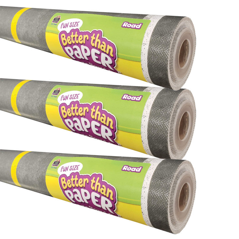 Fun Size Better Than Paper&reg; Bulletin Board Roll, 18" x 12', Road, Pack of 3