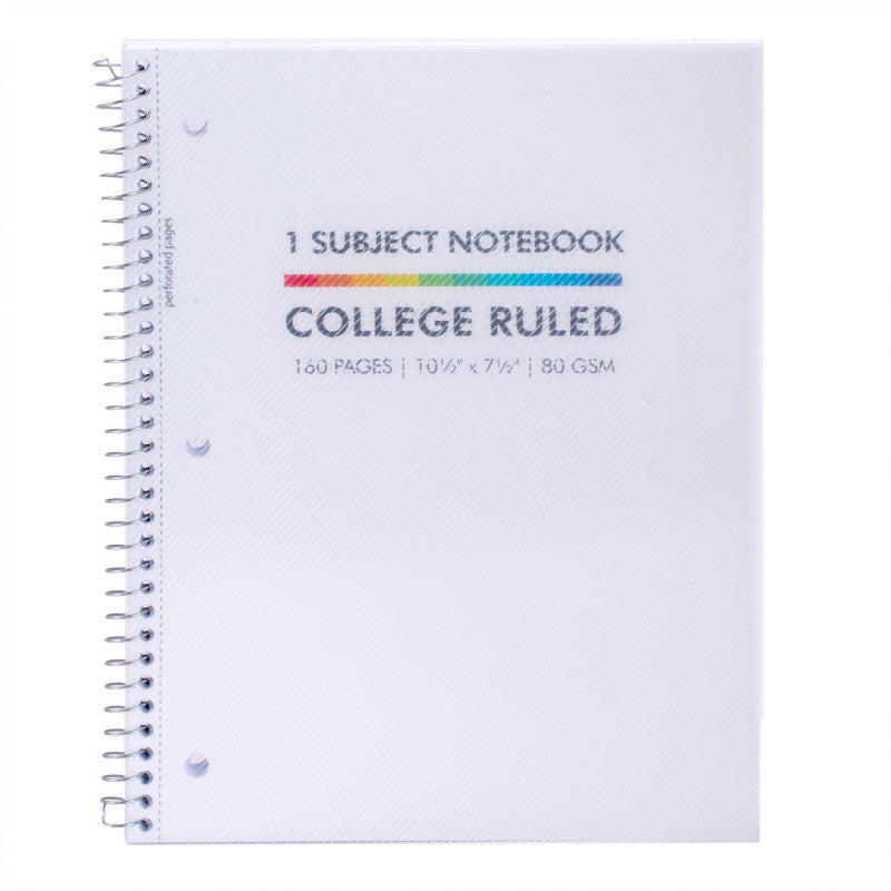1-Subject Notebook, 7.5 in x 10.5 in, Wide Ruled, Assorted