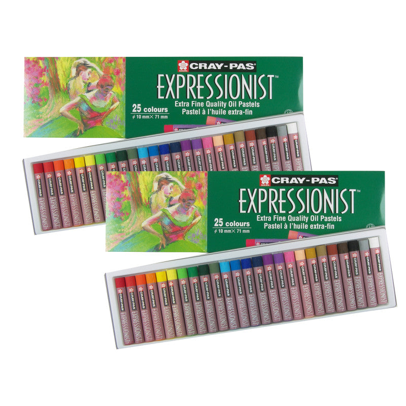 Cray-Pas Expressionist Oil Pastels, Assorted Colors, 25 Per Set, 2 Sets