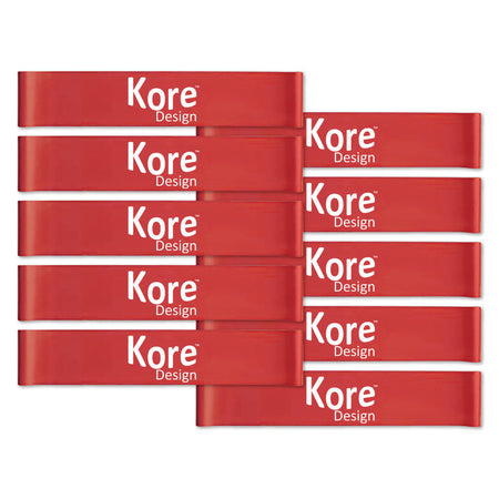 Fidget Kick Bands, Latex, 10" to 16", Red, Pack of 10