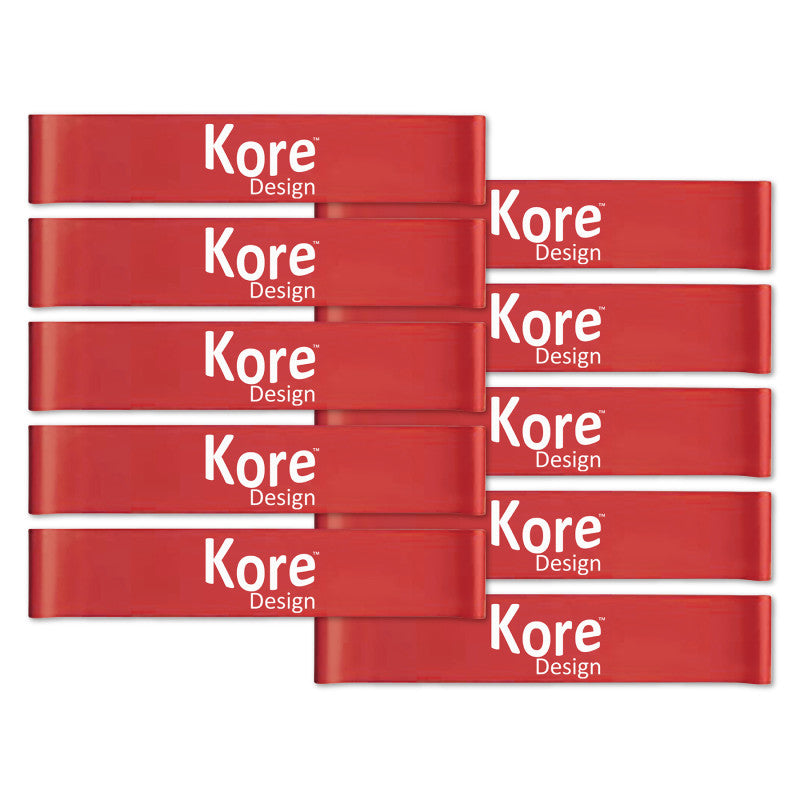 Fidget Kick Bands, Latex, 10" to 16", Red, Pack of 10