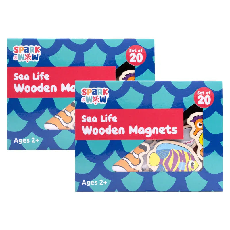 Wooden Magnets, Sea Life, 20 Per Set, 2 Sets