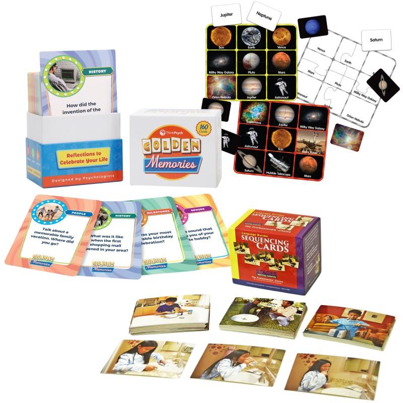Language Building & Memory Kit, Conversation Cards, Sequencing Activities & Space Bingo Game