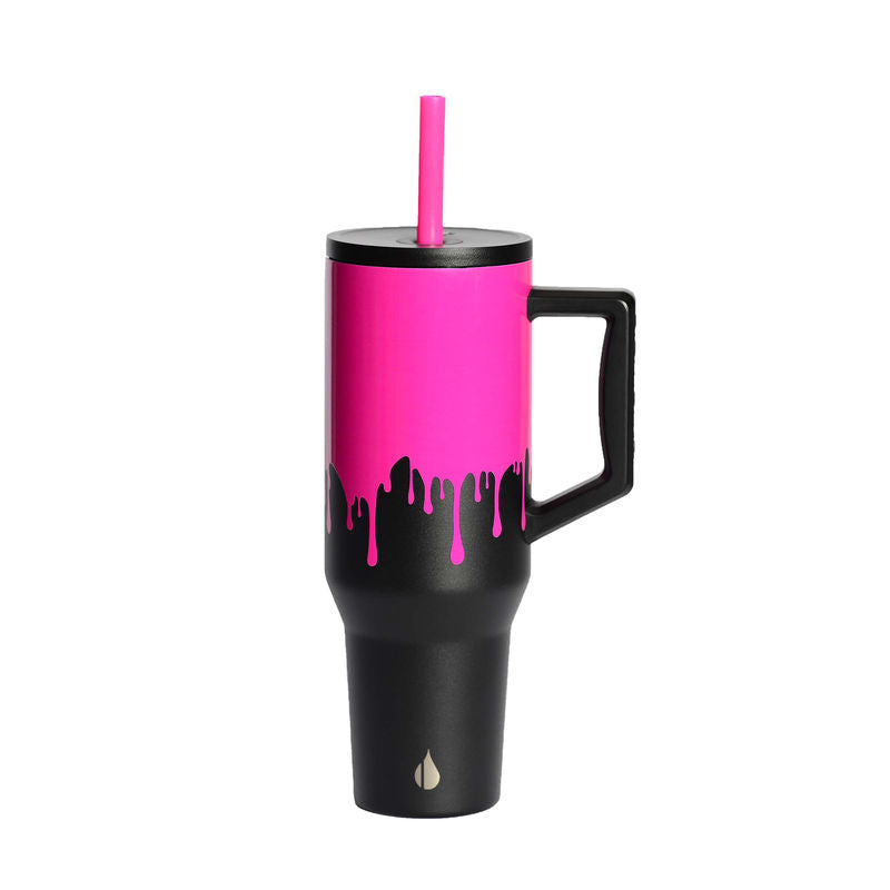 40oz Commuter Tumbler - Hot Pink Drip