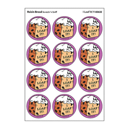 I Loaf It!/Raisin Bread Scent Retro Scratch 'n Sniff Stinky Stickers&reg;, 24 ct.