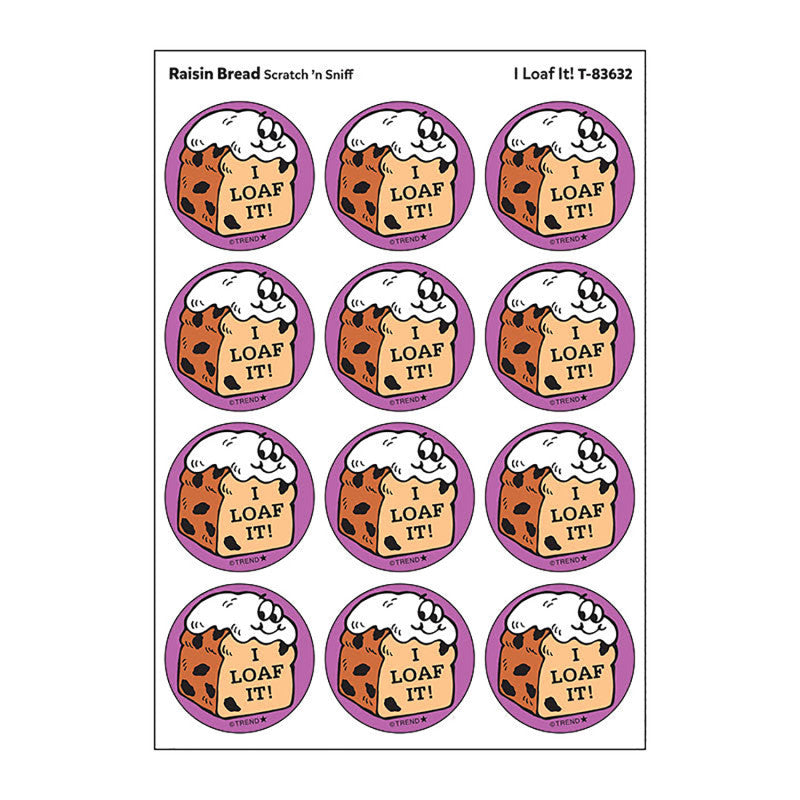 I Loaf It!/Raisin Bread Scent Retro Scratch 'n Sniff Stinky Stickers&reg;, 24 ct.
