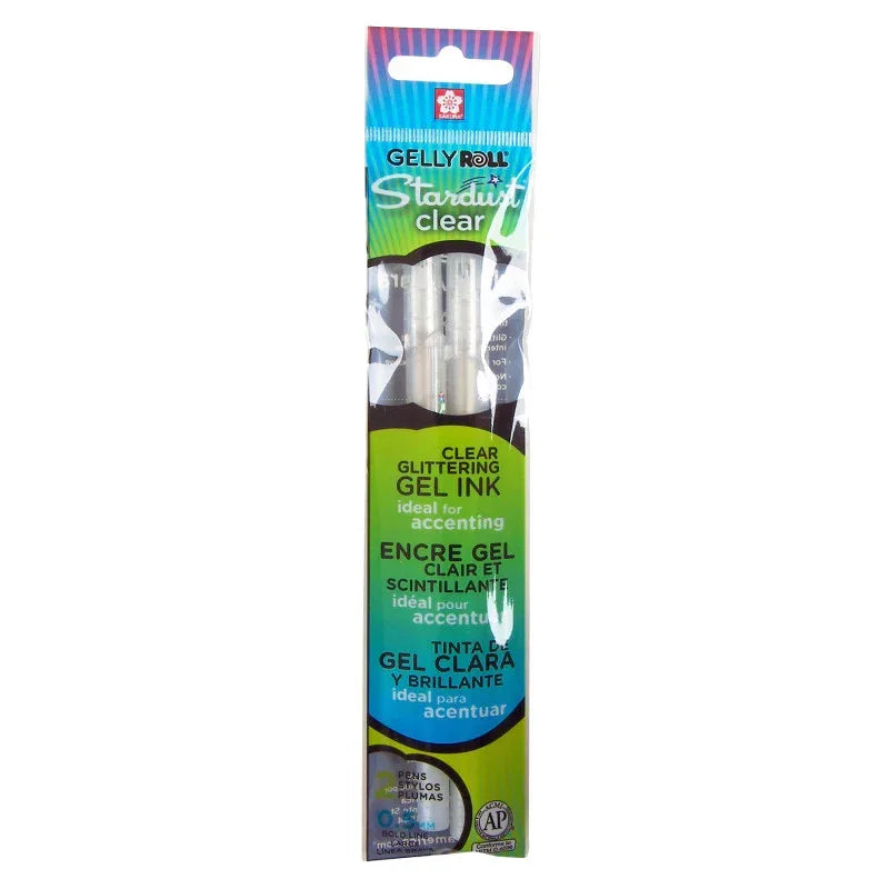 Gelly Roll Stardust Clear Glittering Gel Ink Pens, Pack of 2