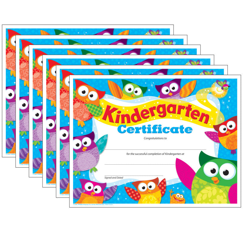 Kindergarten Certificate Owl-Stars!&reg;, 30 Per Pack, 6 Packs
