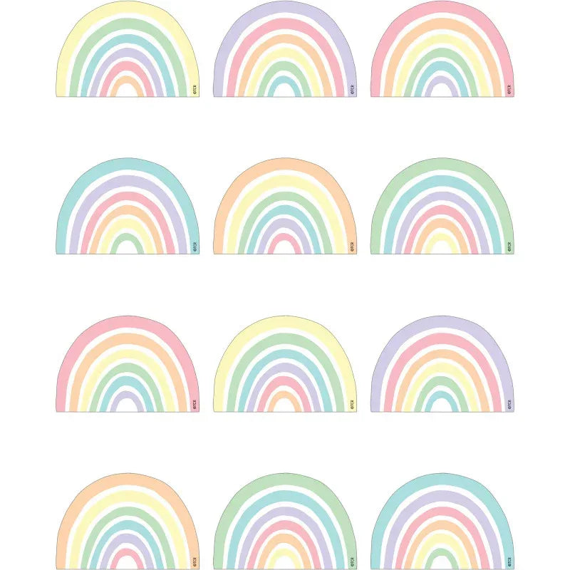 Pastel Pop Rainbows Mini Accents, 36 Per Pack, 6 Packs
