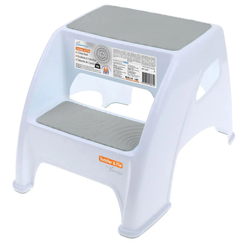 Toddler & Me&trade; 2-Step Stool, Gray/White