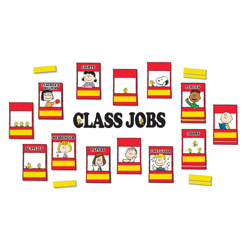Peanuts&reg; Class Jobs Mini Bulletin Board Set, 47 Pieces