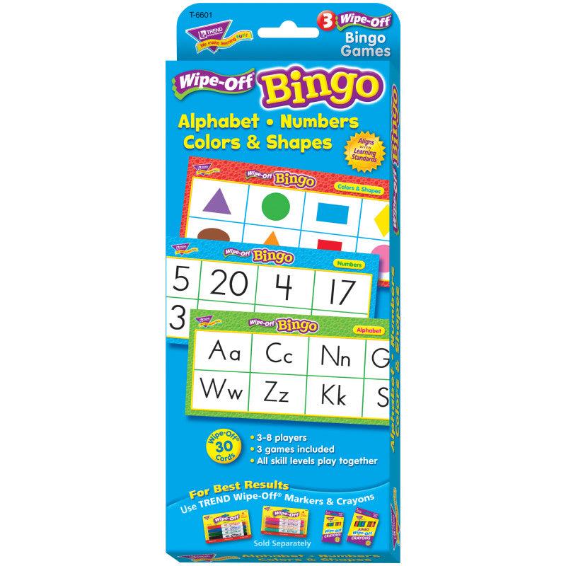 Alphabet, Numbers, Colors & Shapes Wipe-OffÂ® Bingo