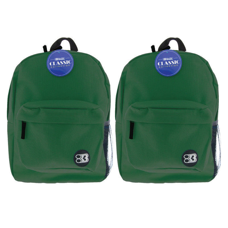 Classic Backpack 17" Green, Pack of 2
