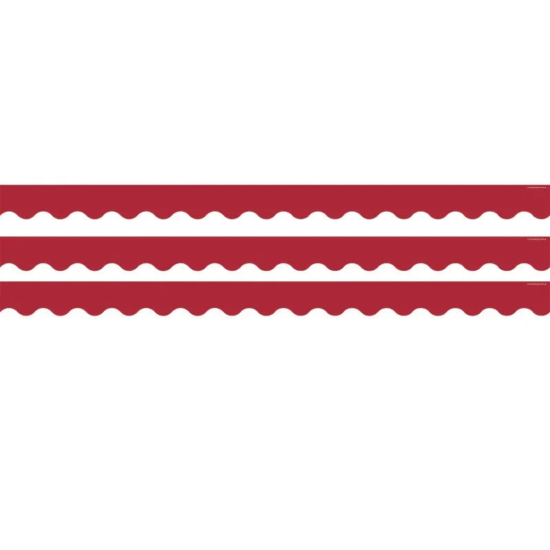 Cranberry Red Scalloped Border Trim, 35 Feet Per Pack, 3 Packs