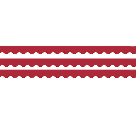 Cranberry Red Scalloped Border Trim, 35 Feet Per Pack, 3 Packs