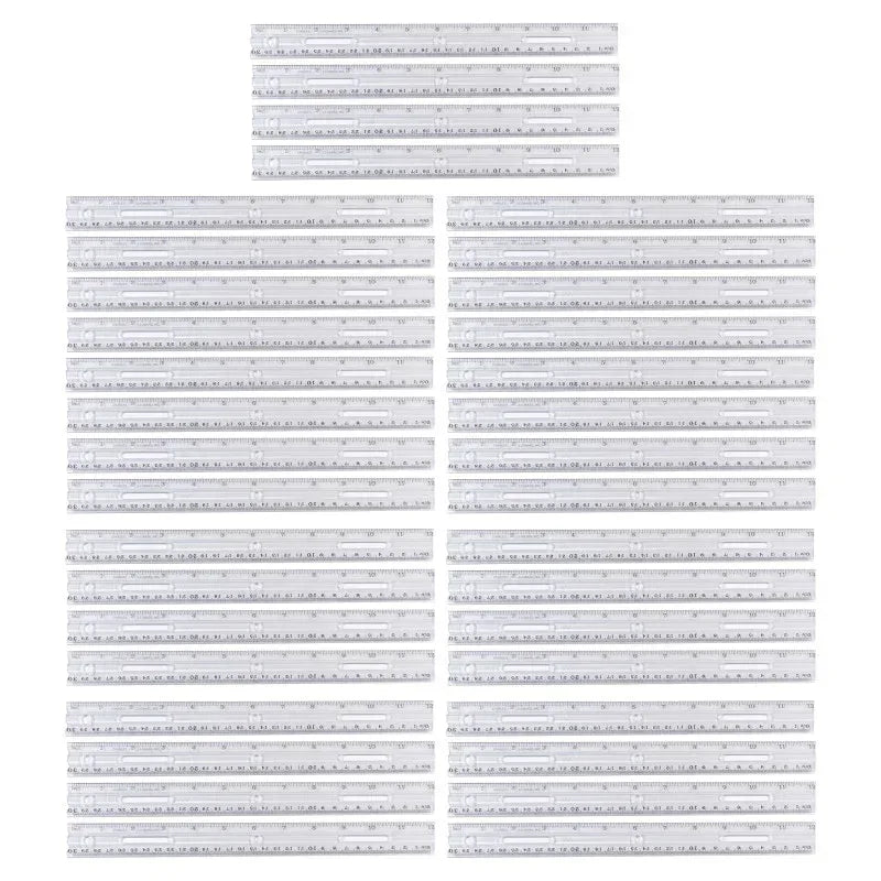Plastic Ruler with Pencil Groove, 12-Inch, Clear, Pack of 36