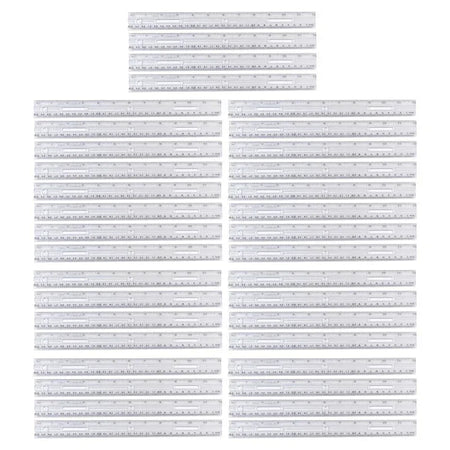 Plastic Ruler with Pencil Groove, 12-Inch, Clear, Pack of 36