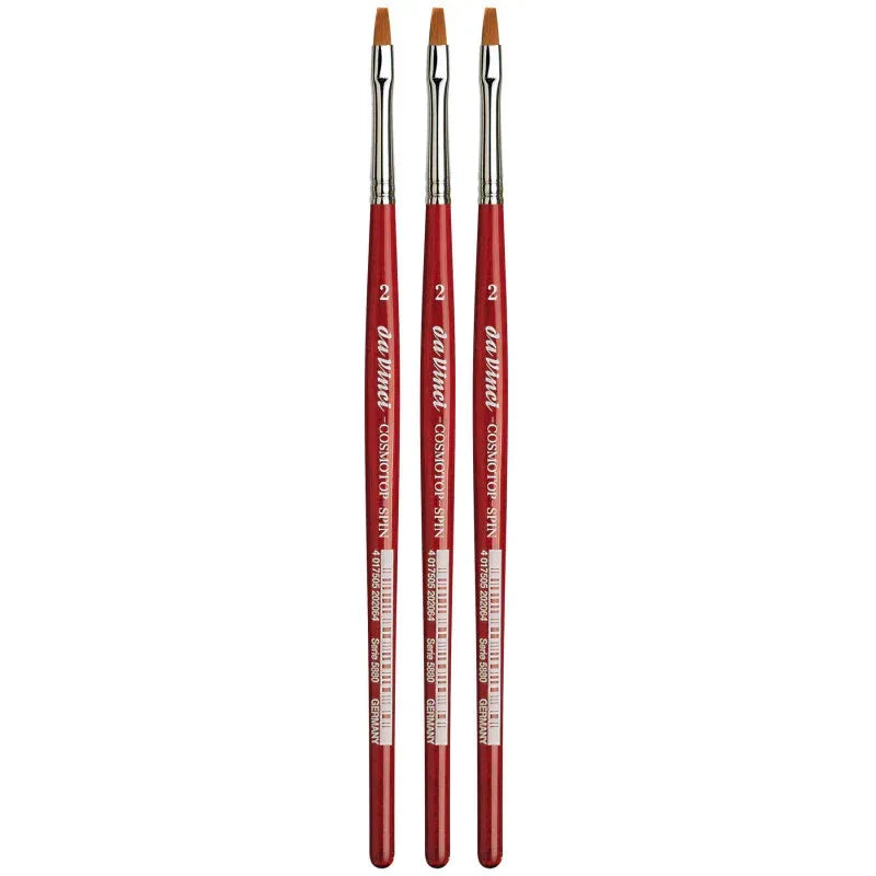 COSMOTOP-SPIN Silkpainting Brush, Synthetic, Watercolor, Flat, Size 2, Pack of 3