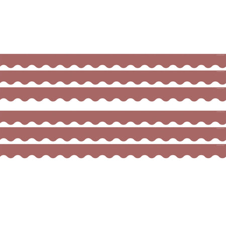 Deep Rose Scalloped Border Trim, 35 Feet Per Pack, 6 Packs