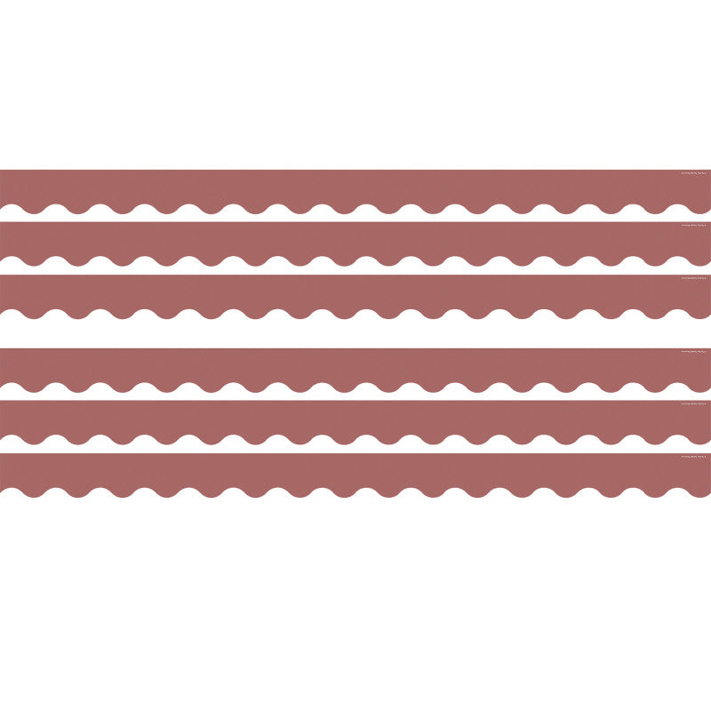 Deep Rose Scalloped Border Trim, 35 Feet Per Pack, 6 Packs