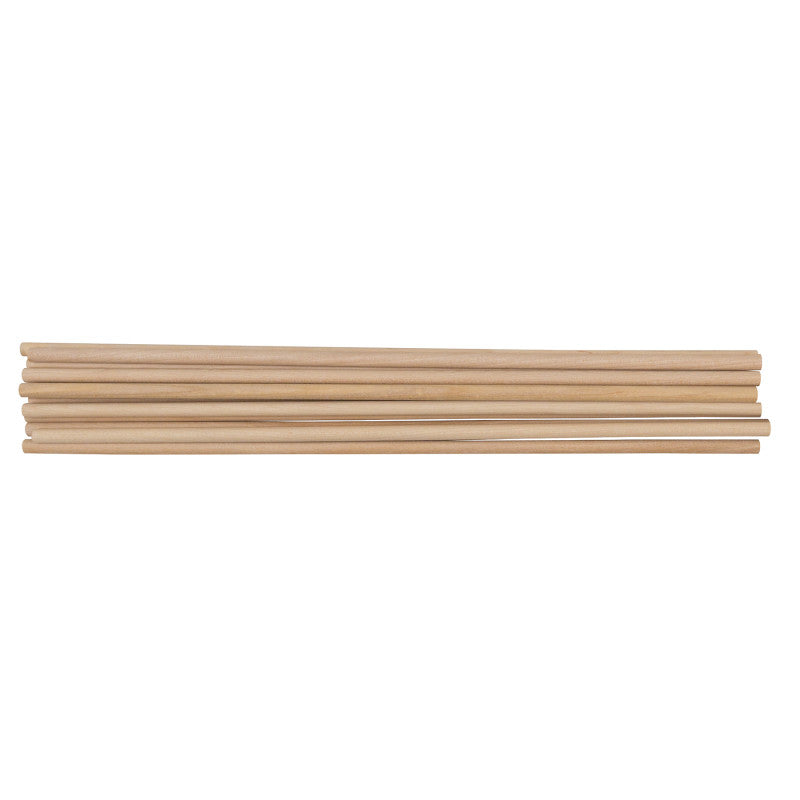 Natural Wood Dowels, 1/4 in x 12 in, 12 Pieces