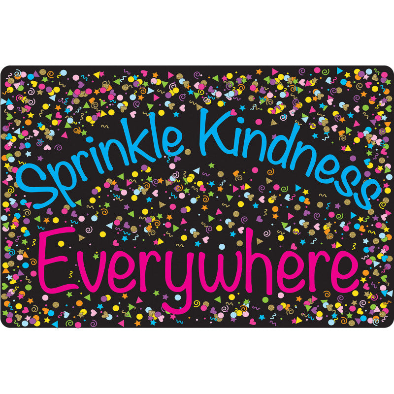 Welcome Mat with Slip Resistant Backing, 15.5" x 23.5", Confetti, Sprinkle Kindness Everywhere