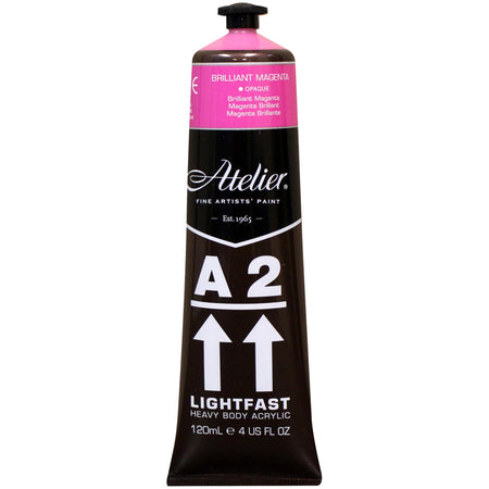 A2 Heavy Body Lightfast Artist Acrylic, 4 oz., Brilliant Magenta