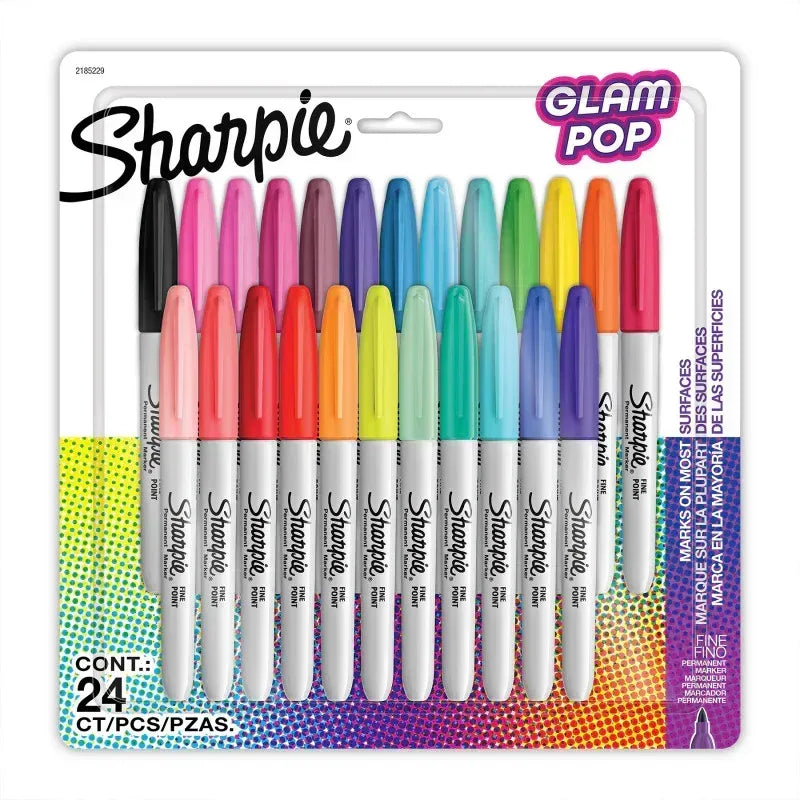 Glam Pop Permanent Markers, Fine Point, 24 Count
