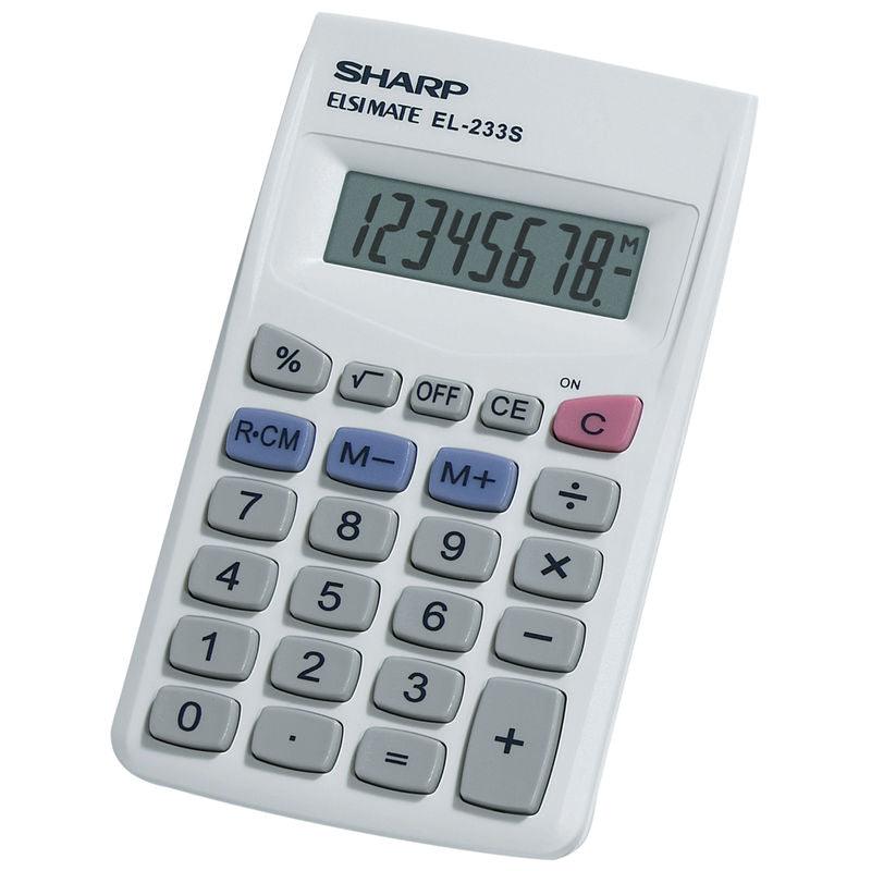 Portable 8-Digit Calculator with Percent, Square Root and Memory Keys, Gray