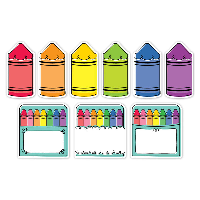Core Decor Doodle Crayons 6" Designer Cut-Outs, Pack of 54