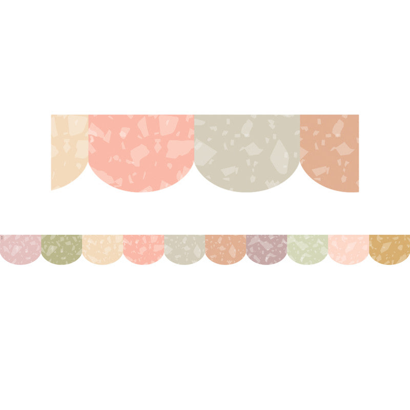 Terrazzo Tones Scalloped Die-Cut Border Trim, 35 Feet