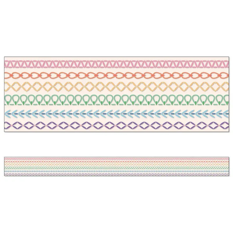 Crafty and Cool Rainbow Stitched Straight Bulletin Board Borders, 36 Feet