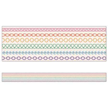 Crafty and Cool Rainbow Stitched Straight Bulletin Board Borders, 36 Feet