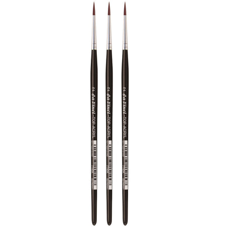 TOP-ACRYL Red-Brown Brush, Synthetic, Acrylic & Oil, Round, Series 7785K, Size 2, Pack of 3